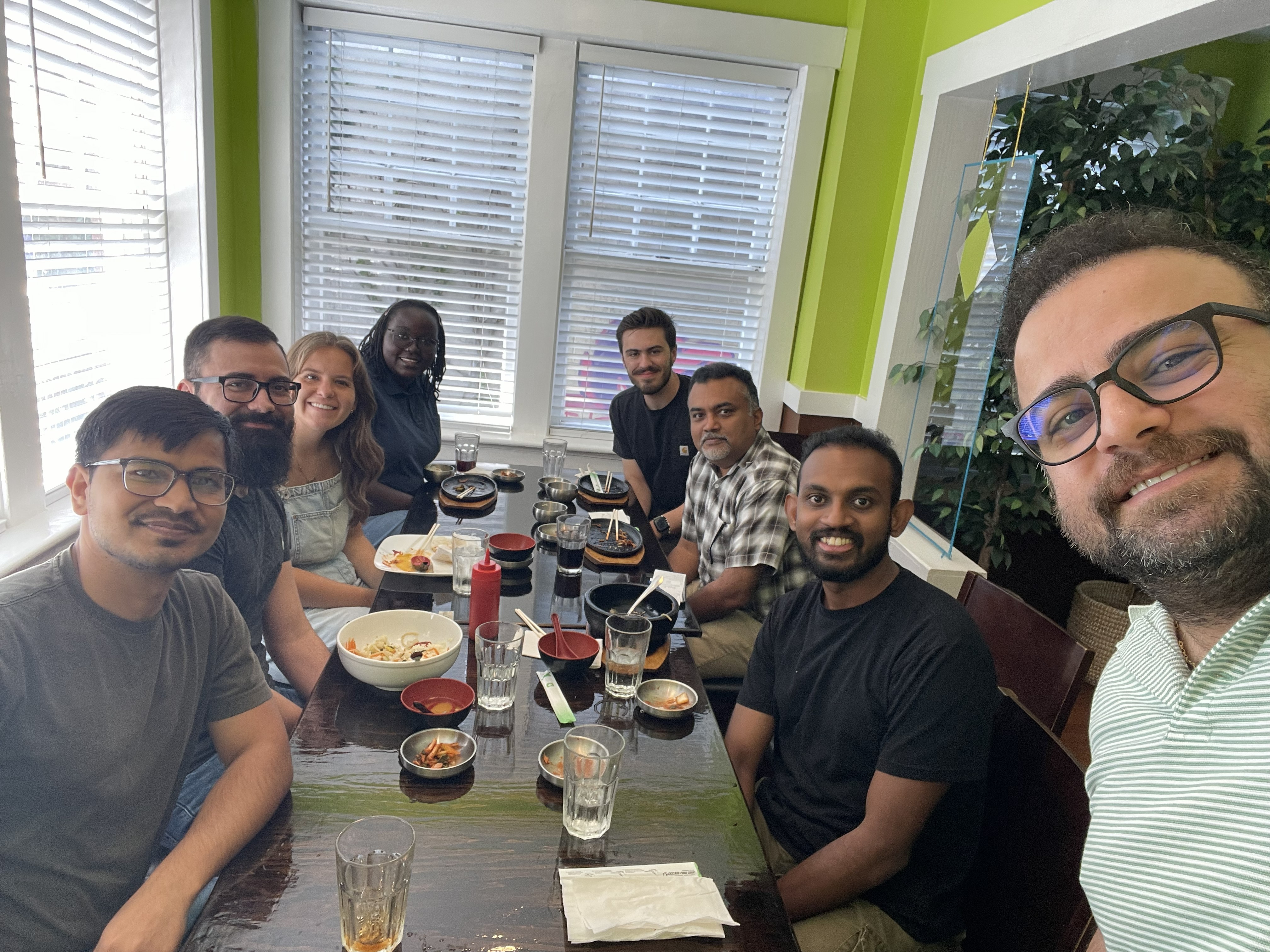 Lab group at a restaurant in Fall 2026